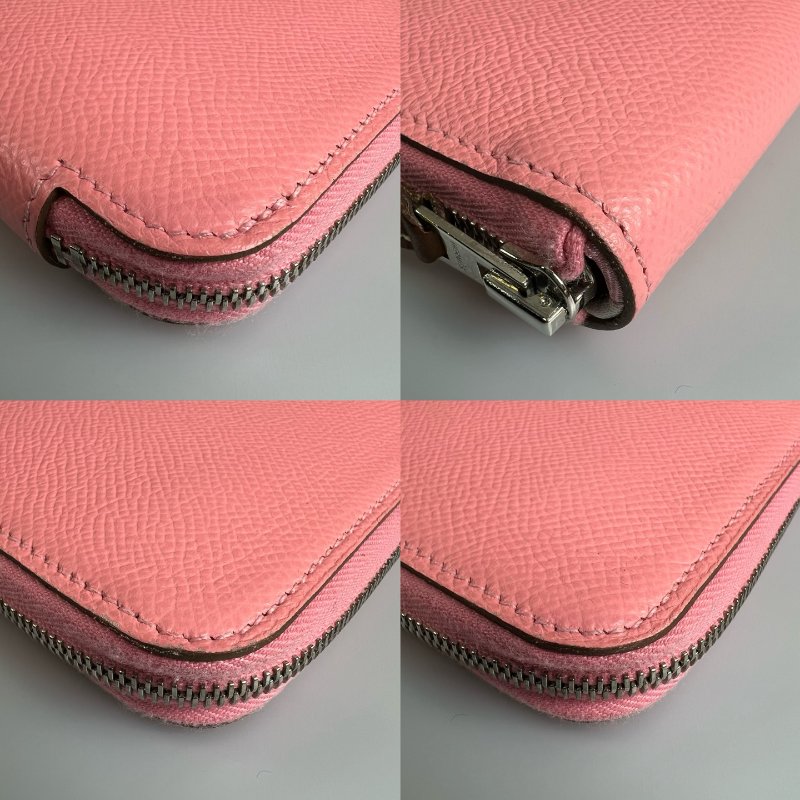 HERMES Y刻 粉色絲巾長夾-9