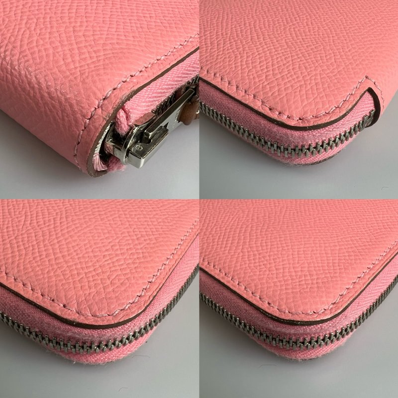 HERMES Y刻 粉色絲巾長夾-10