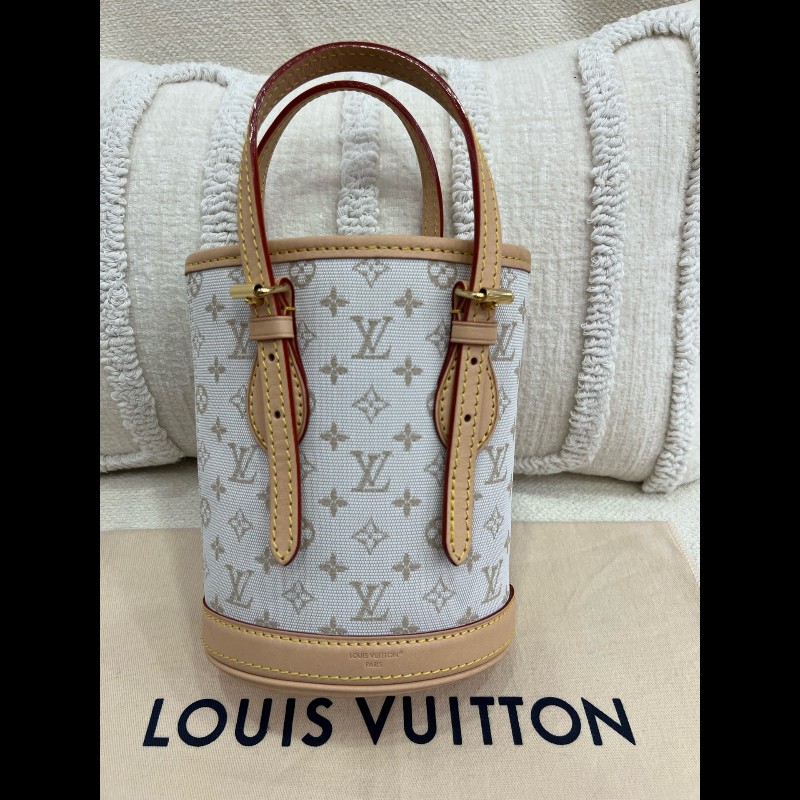 LV 沙色帆布系列 迷你水桶包小號-10