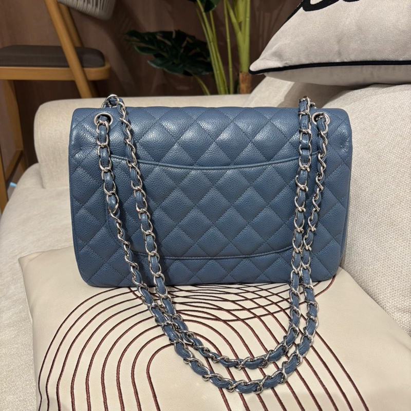 Chanel classic flap 30cm jumbo A58600荔枝牛皮銀扣,-2