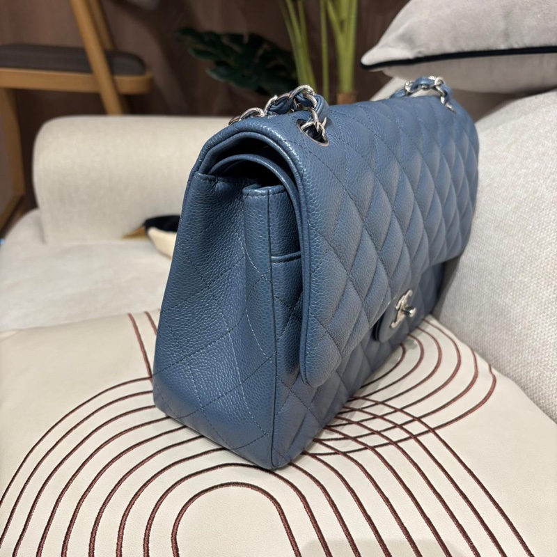 Chanel classic flap 30cm jumbo A58600荔枝牛皮銀扣,-3