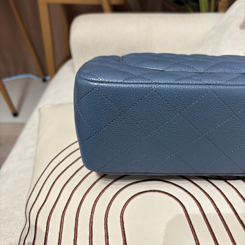 Chanel classic flap 30cm jumbo A58600荔枝牛皮銀扣,-9