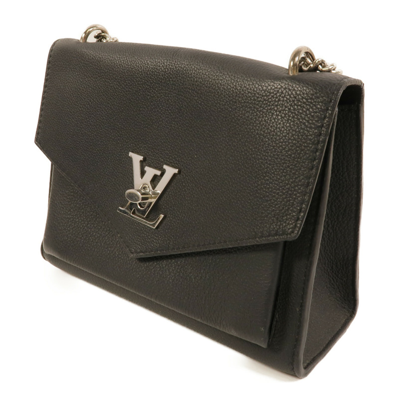 LOUIS VUITTON 牛皮皮革Mylockme銀扣鏈帶肩背袋-2