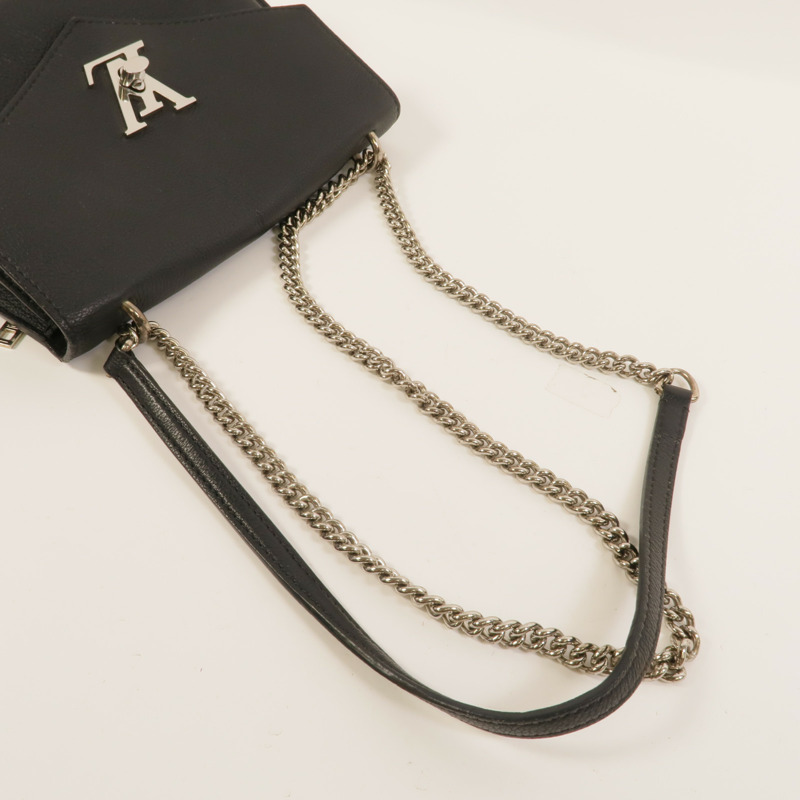 LOUIS VUITTON 牛皮皮革Mylockme銀扣鏈帶肩背袋-4