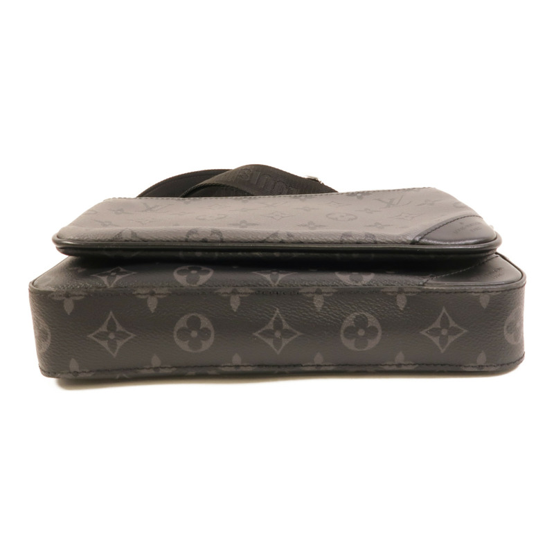 LOUIS VUITTON Monogram Eclipse Reverse Trio Messenger銀扣肩背袋灰色-3