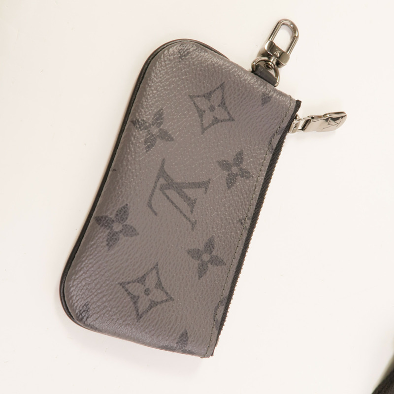 LOUIS VUITTON Monogram Eclipse Reverse Trio Messenger銀扣肩背袋灰色-6