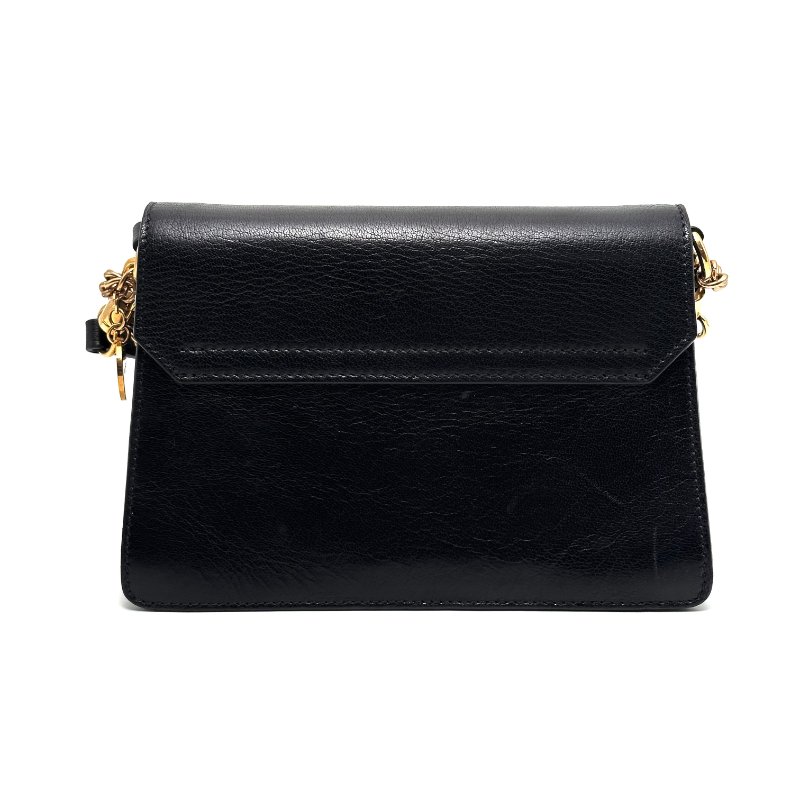 GIVENCHY 黑金麂皮拼牛皮肩背斜背包 21*14*7 98新配件塵袋-7