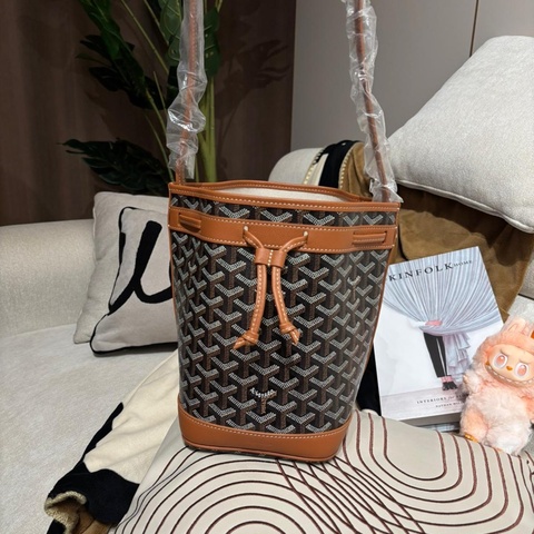 Goyard Petit Bucket Bag Tan