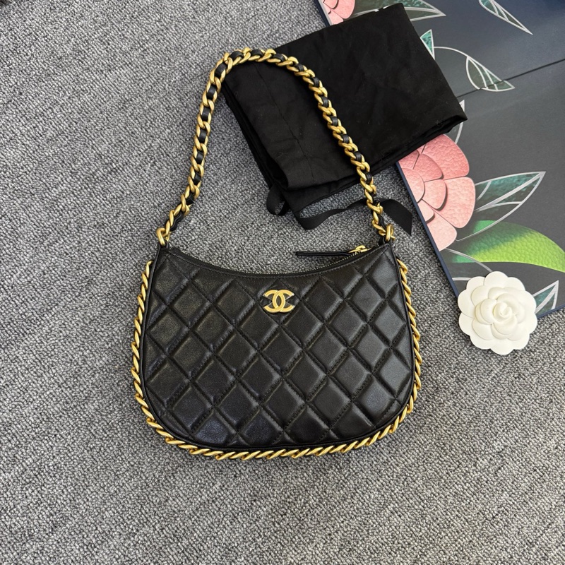 99新Chanel香奈兒hobo 復古新款月亮腋下包-0