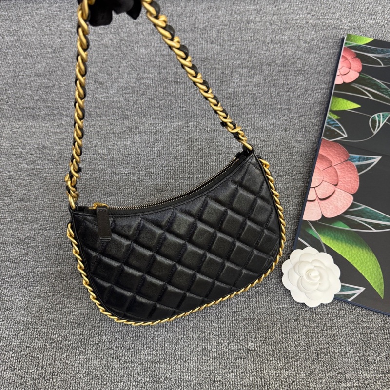 99新Chanel香奈兒hobo 復古新款月亮腋下包-2
