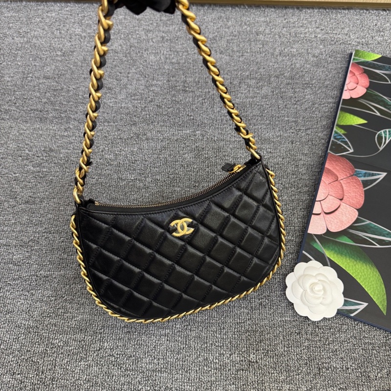 99新Chanel香奈兒hobo 復古新款月亮腋下包-4