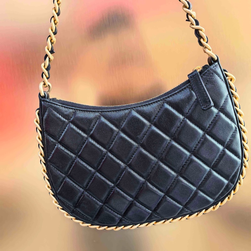 99新Chanel香奈兒hobo 復古新款月亮腋下包-9