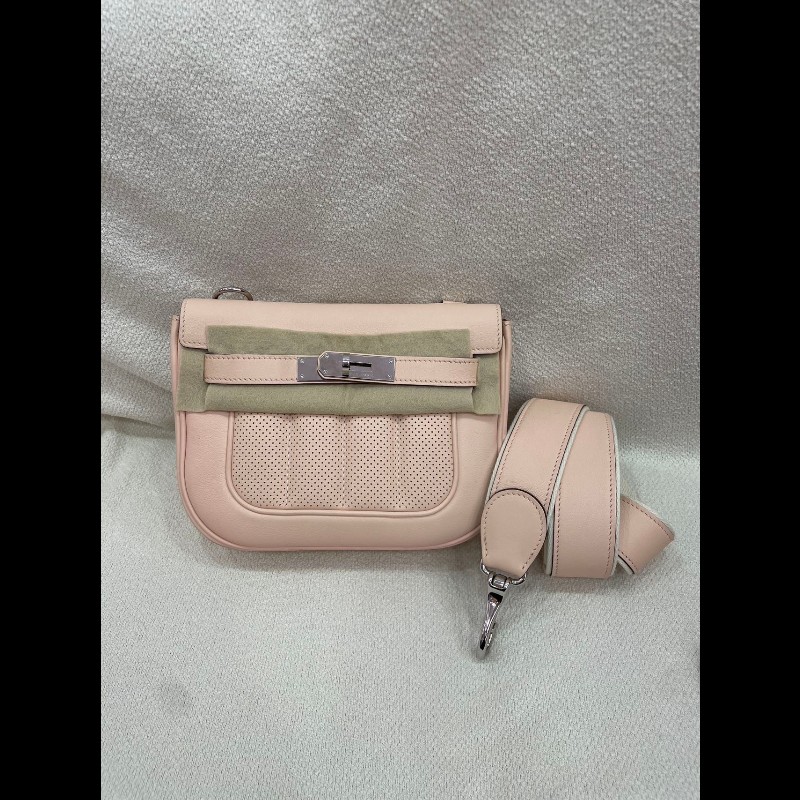 Hermes Mini Berline 21cm P1 薔薇粉 銀扣-1
