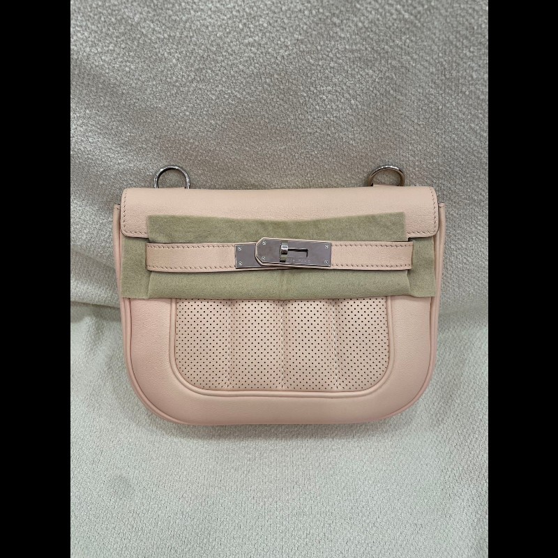 Hermes Mini Berline 21cm P1 薔薇粉 銀扣-2