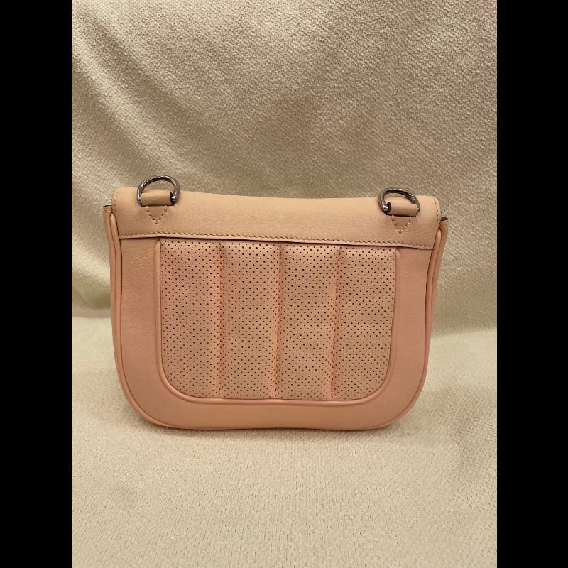Hermes Mini Berline 21cm P1 薔薇粉 銀扣-6
