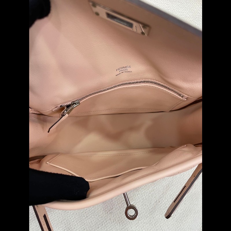 Hermes Mini Berline 21cm P1 薔薇粉 銀扣-14