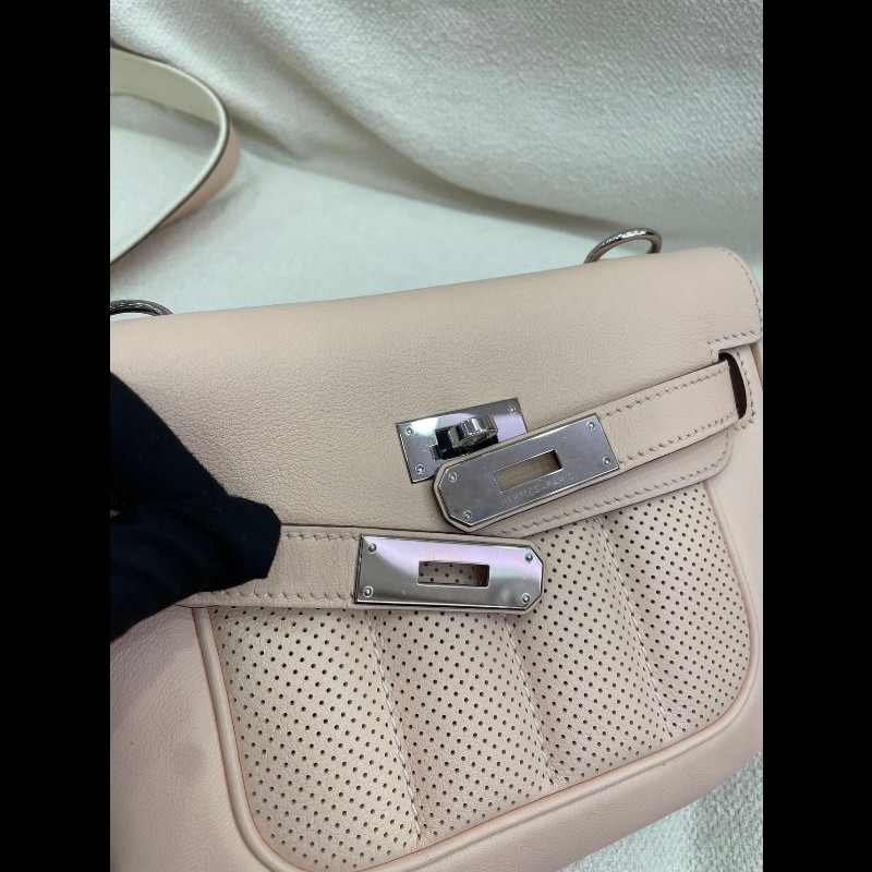 Hermes Mini Berline 21cm P1 薔薇粉 銀扣-20