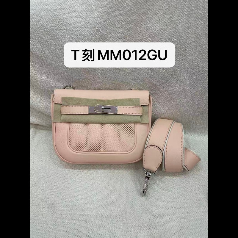 Hermes Mini Berline 21cm P1 薔薇粉 銀扣-31