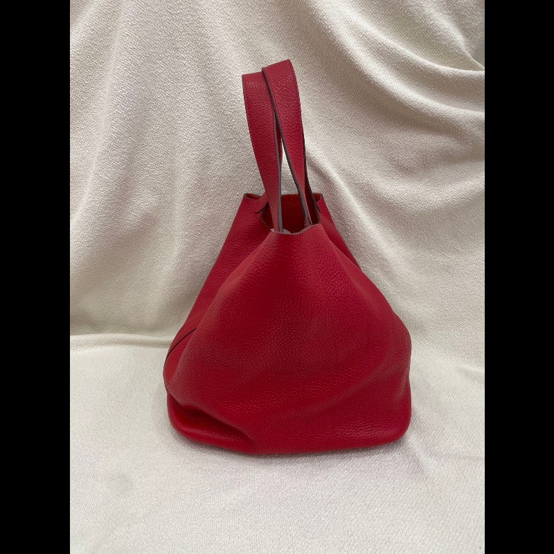 Hermes Picotin 26 Q5國旗紅 銀扣-2