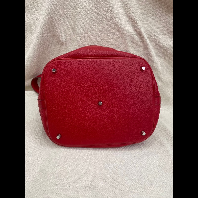 Hermes Picotin 26 Q5國旗紅 銀扣-3