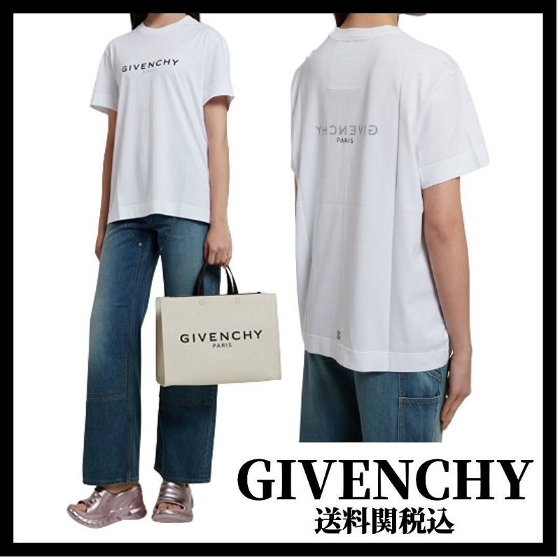 💎Han's house精品服飾💎GIVENCHY 紀梵希 雙面 Logo 短 T 寬版 白 現貨 XS-4