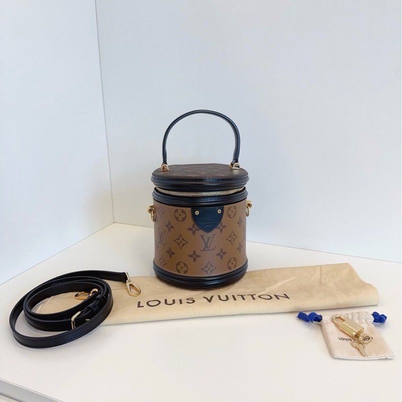 👜LV路易威登|Cannes拼色發財桶飯桶包 |芯片99新-1