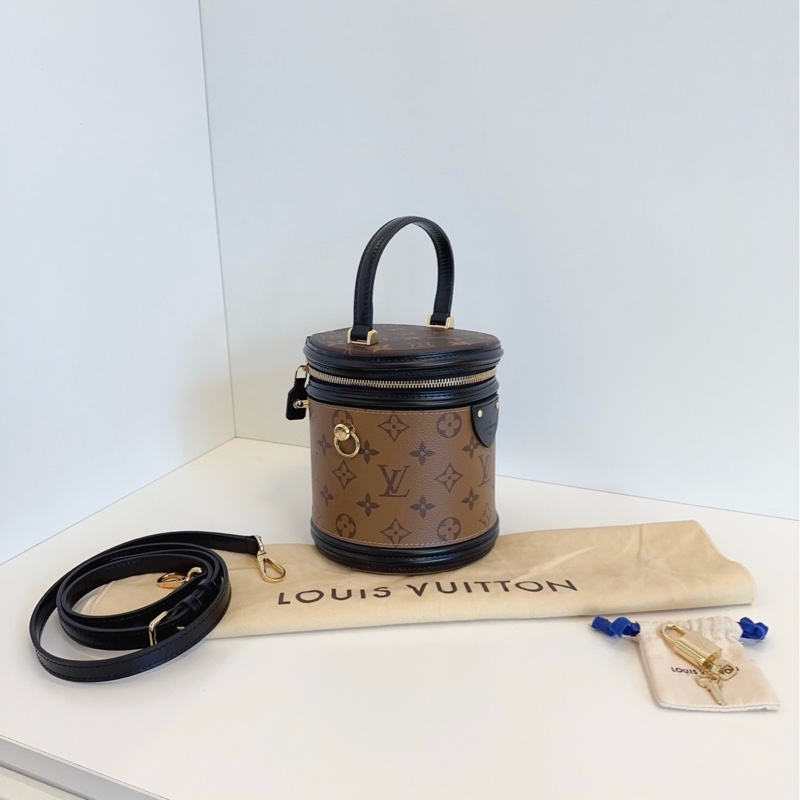 👜LV路易威登|Cannes拼色發財桶飯桶包 |芯片99新-3