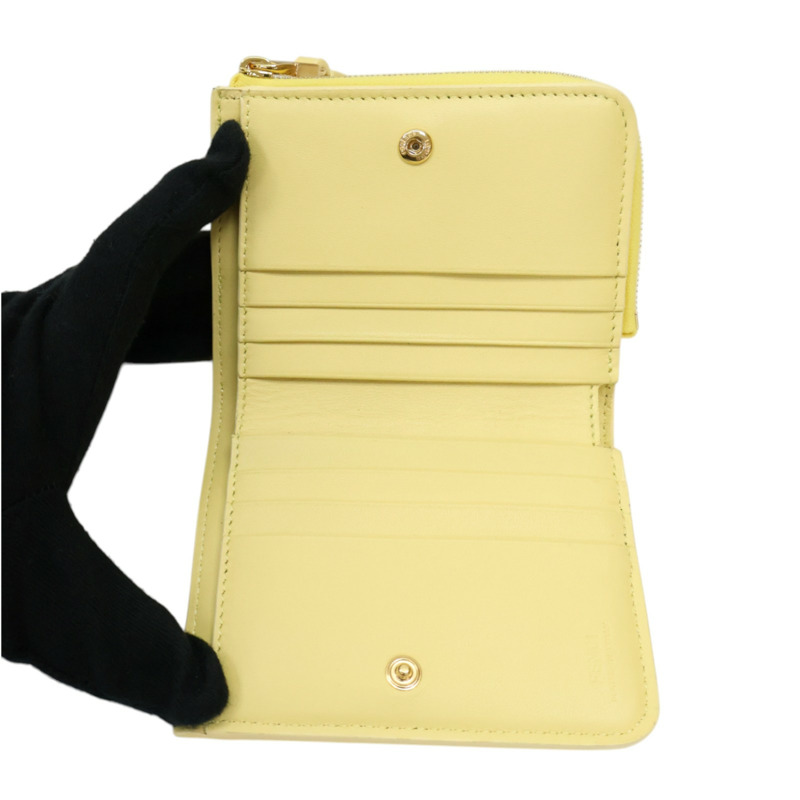 黃色 羊皮 Slim Baguette 兩折 短夾【FENDI 芬迪】 8M0519-4