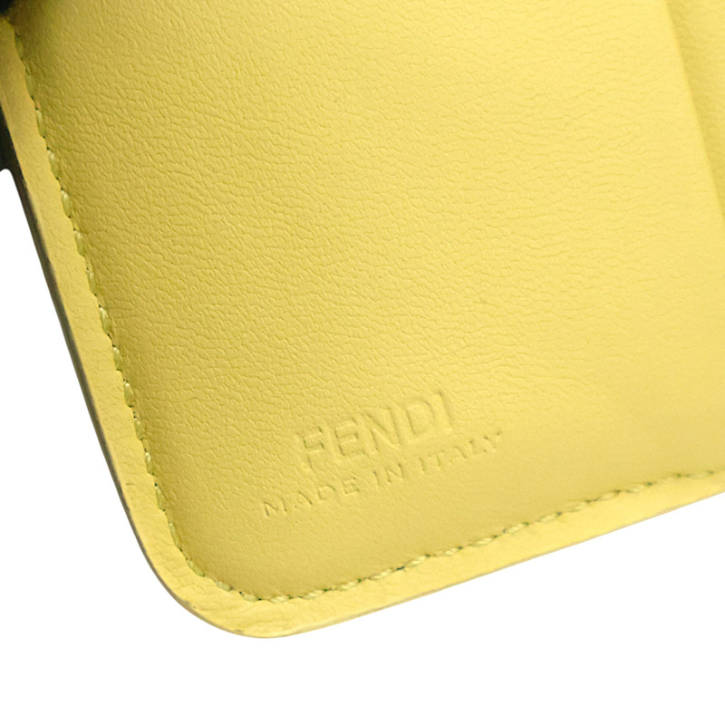 黃色 羊皮 Slim Baguette 兩折 短夾【FENDI 芬迪】 8M0519-6