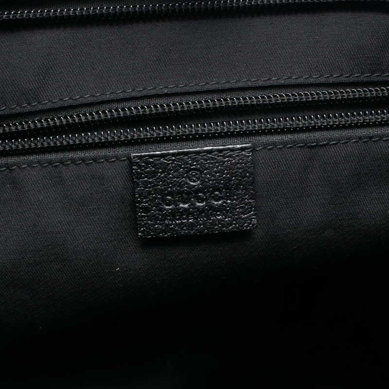 GUCCI GG帆布雪莉線單肩包 189751 皮革海軍藍黑色二手女款-3