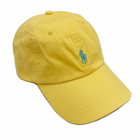 【RALPH LAUREN】POLO刺繡小馬LOGO鴨舌棒球帽(鵝黃)