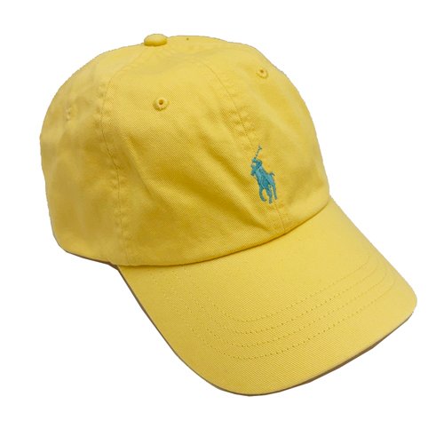 【RALPH LAUREN】POLO刺繡小馬LOGO鴨舌棒球帽(鵝黃)-0