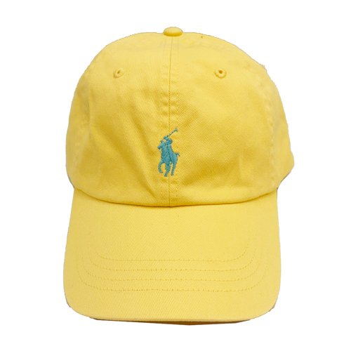 【RALPH LAUREN】POLO刺繡小馬LOGO鴨舌棒球帽(鵝黃)-1