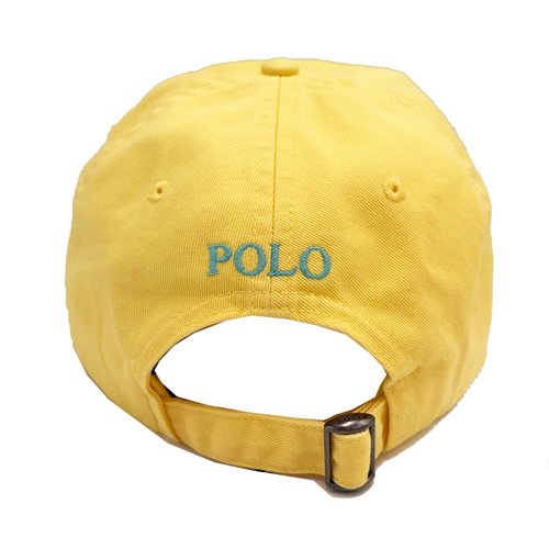 【RALPH LAUREN】POLO刺繡小馬LOGO鴨舌棒球帽(鵝黃)-3