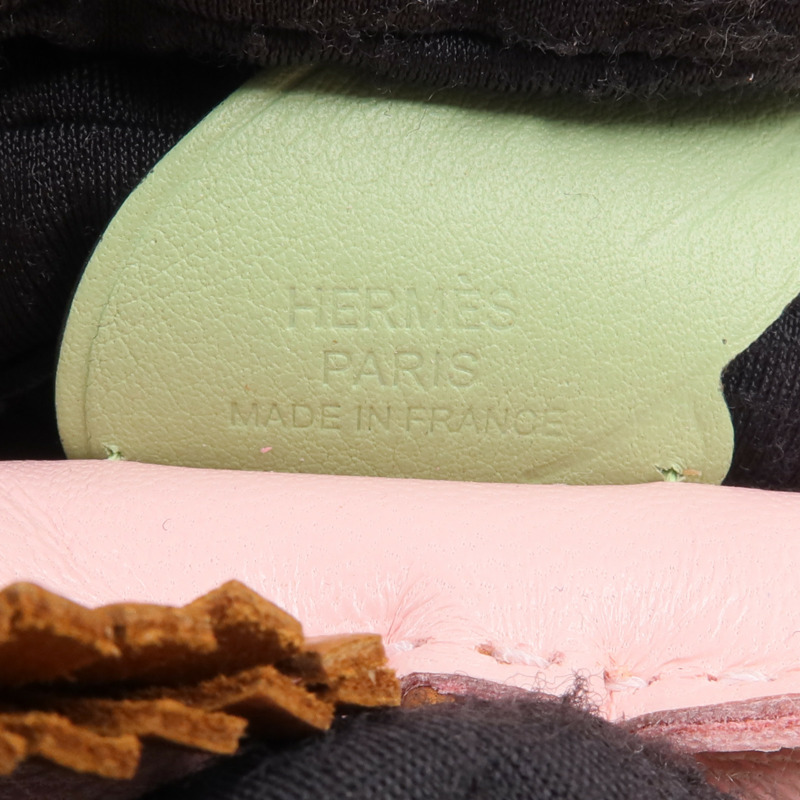 HERMES Milo/Swift皮革Rodeo Pegase PM掛飾Rose Sakura/Gold/Criquet-4