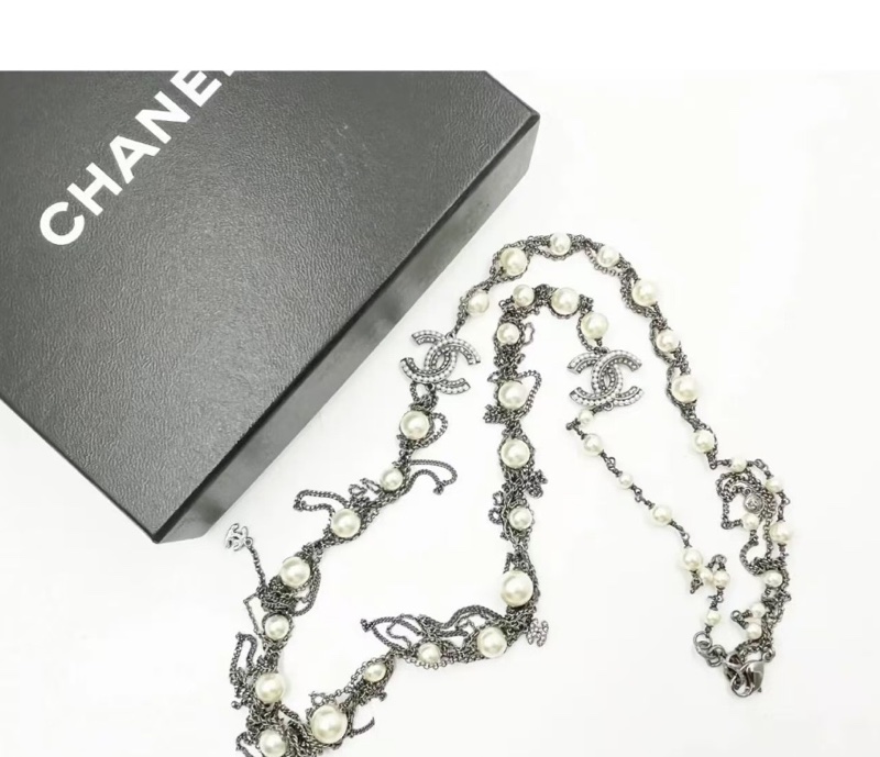 香奈兒 (Chanel) 槍神色珍珠流蘇長項鍊-2
