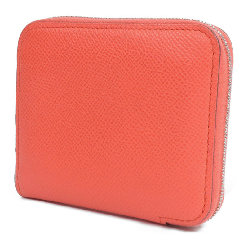 HERMES Epsom皮革/絲質Silk'In Compact Wallet錢包Rose Texas/Mauve Pale/Cardamome-1