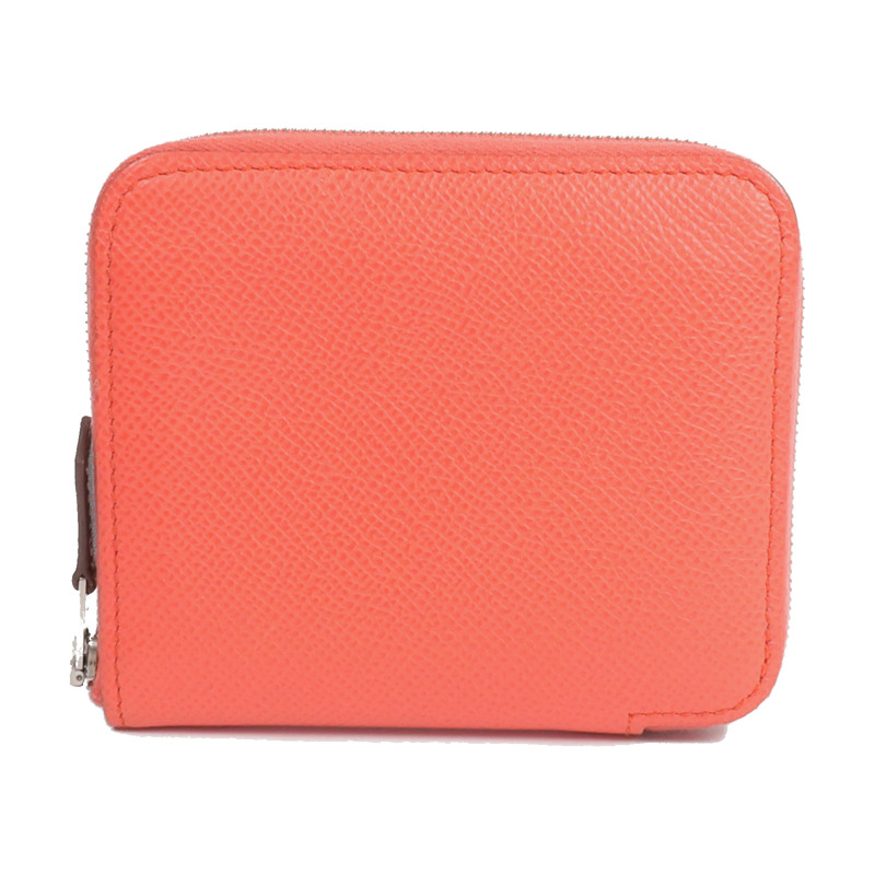 HERMES Epsom皮革/絲質Silk'In Compact Wallet錢包Rose Texas/Mauve Pale/Cardamome-2