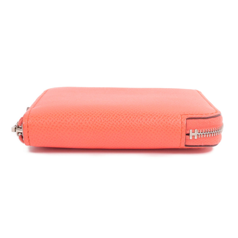 HERMES Epsom皮革/絲質Silk'In Compact Wallet錢包Rose Texas/Mauve Pale/Cardamome-5