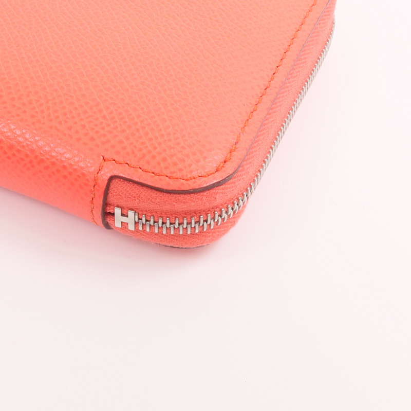 HERMES Epsom皮革/絲質Silk'In Compact Wallet錢包Rose Texas/Mauve Pale/Cardamome-6