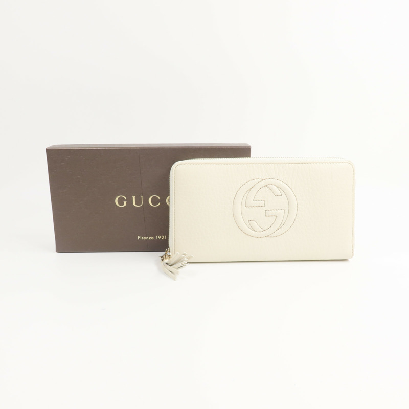 GUCCI 牛皮皮革Soho Zip Around Wallet長錢包-16