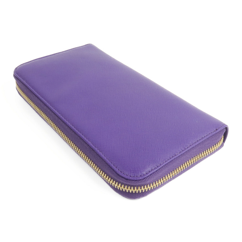 PRADA Saffiano皮革Zip Around Long Wallet長錢包-4