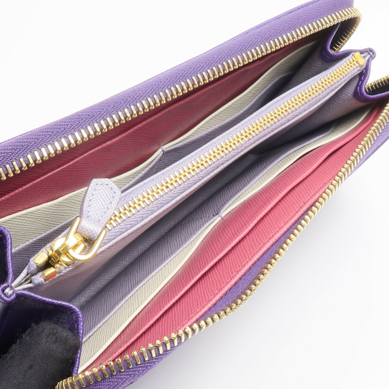 PRADA Saffiano皮革Zip Around Long Wallet長錢包-12