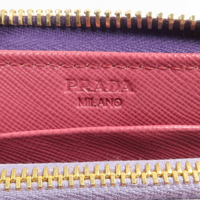 PRADA Saffiano皮革Zip Around Long Wallet長錢包-13