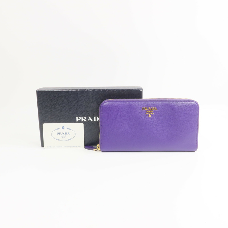 PRADA Saffiano皮革Zip Around Long Wallet長錢包-14