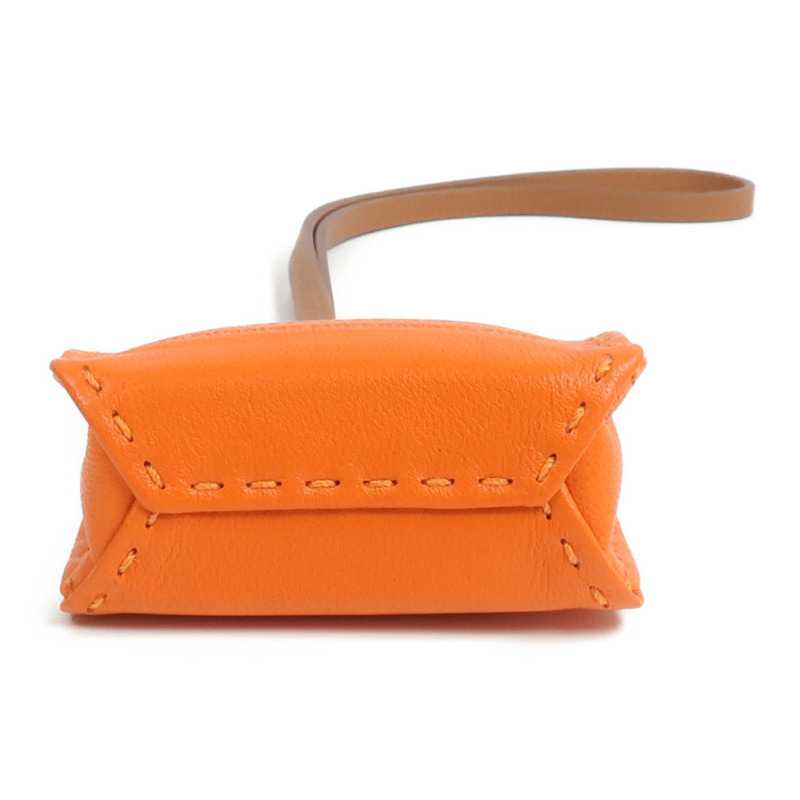 HERMES Milo皮革Sac Orange Bag Charm掛飾Orange-2