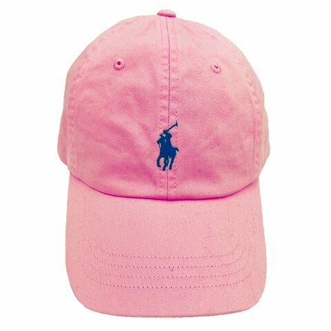 【RALPH LAUREN】POLO刺繡小馬LOGO鴨舌棒球帽(粉)