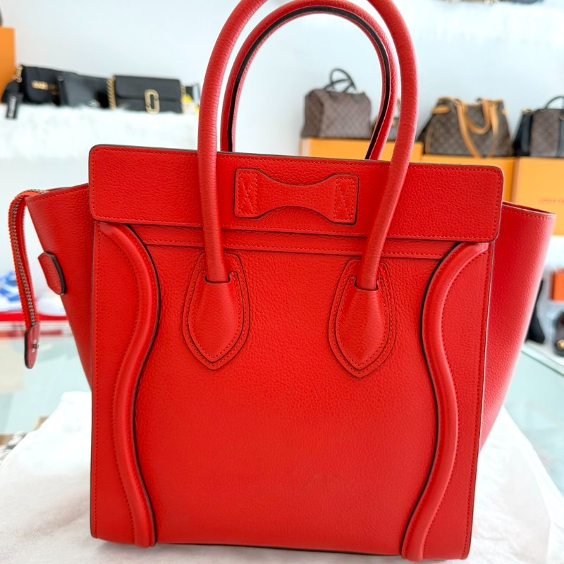 CELINE 紅色全牛皮囧包 手提包-1
