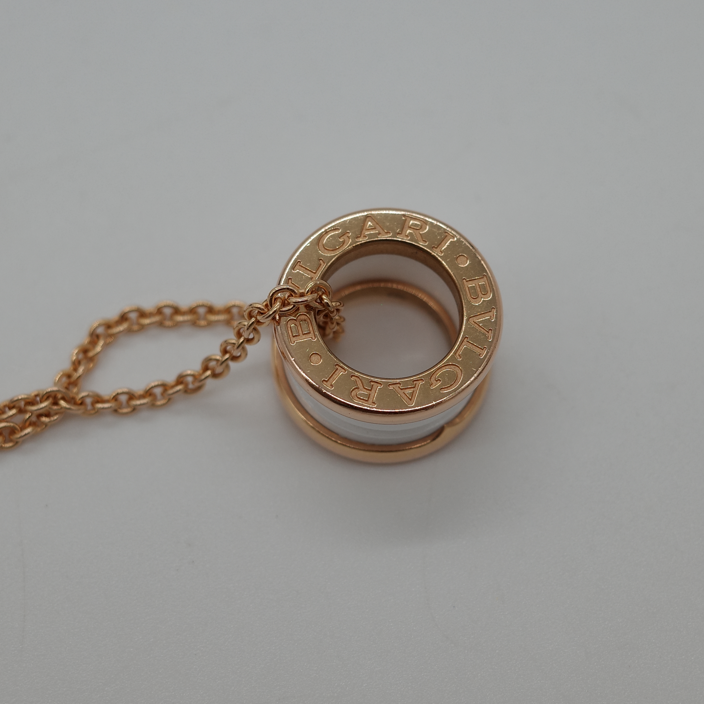 BVAGARI 寶格麗 金色 白陶瓷 項鍊-5