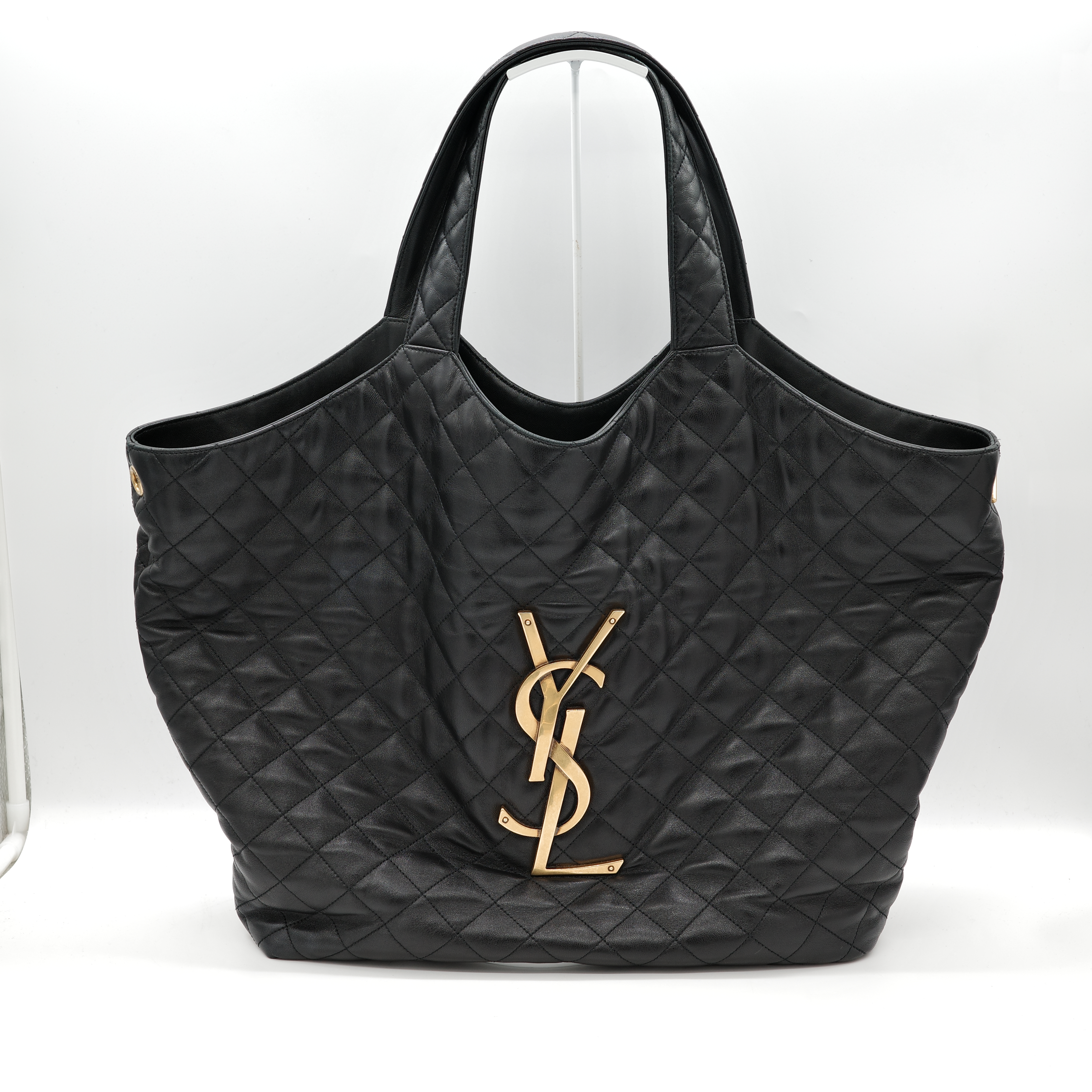 SAINT LAURENT  YSL聖羅蘭  care maxi matelassé leather tote黑色 大托特包-1